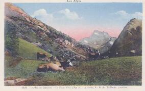 Vallée du Queyras. Le Mont-Viso. A droite : la Roche Taillante Colomb, Gap