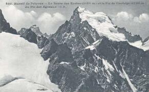 La Barre des Écrins (4103 m) et le pic Coolidge (3756 m) du pic des Agneaux. E. R., Grenoble