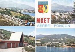 Centre de vacances M.G.E.T. Vue générale, caravaning, le restaurant, le garage à bateaux Éditions des Alpes, Gap