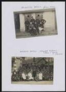 Hôpital militaire à Toucy dans l'Yonne, groupes de militaires et infirmiers parmi lesquels Auguste Bayle : photographie-carte postale.